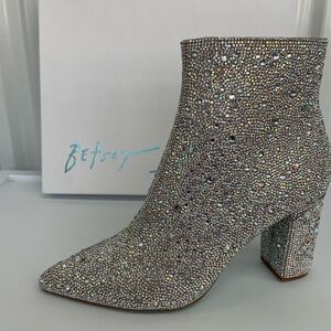 New in Box Betsey Johnson Rhinestone Ankle Boots